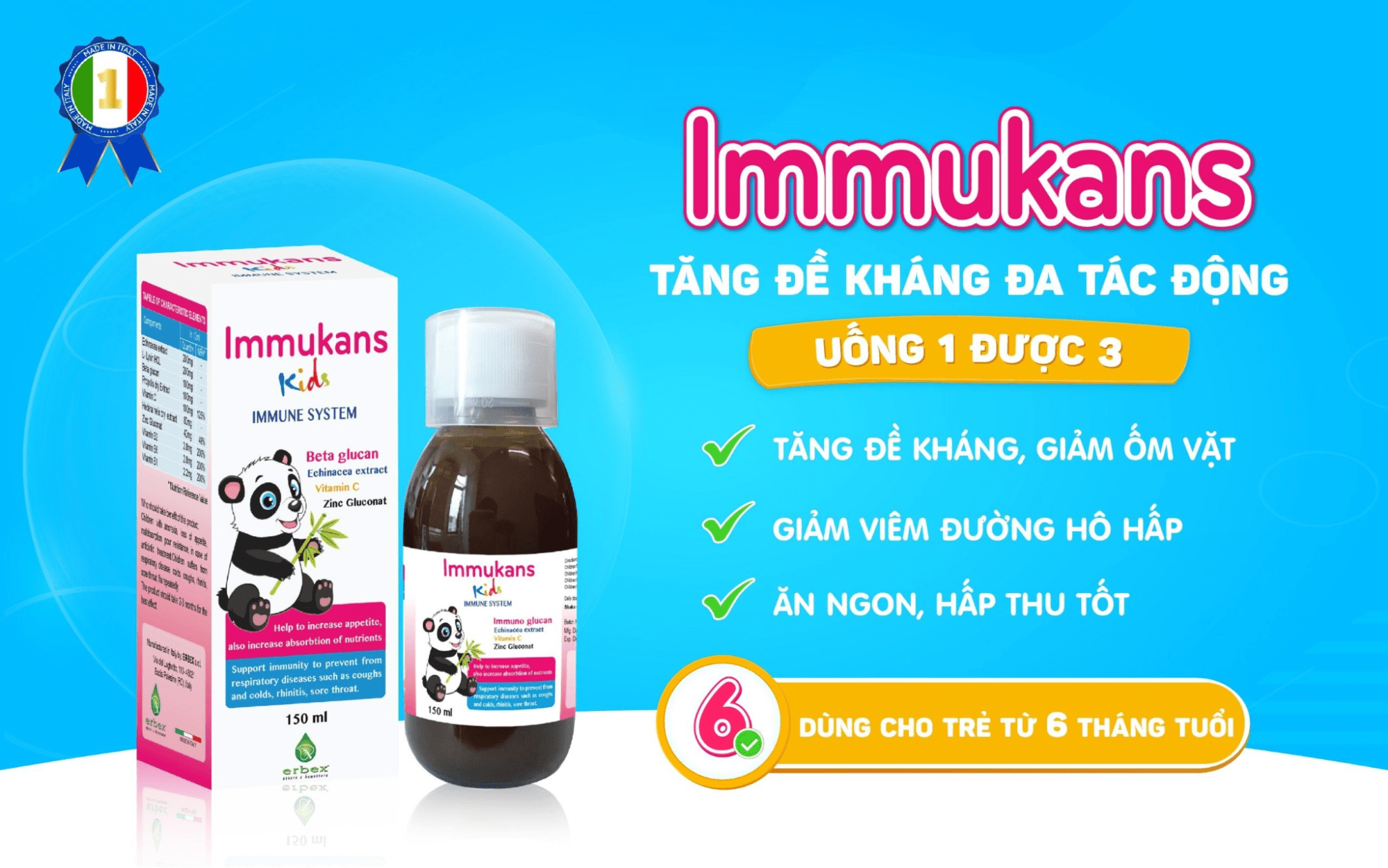 Liệu trình Immukans cho trẻ đề kháng kém