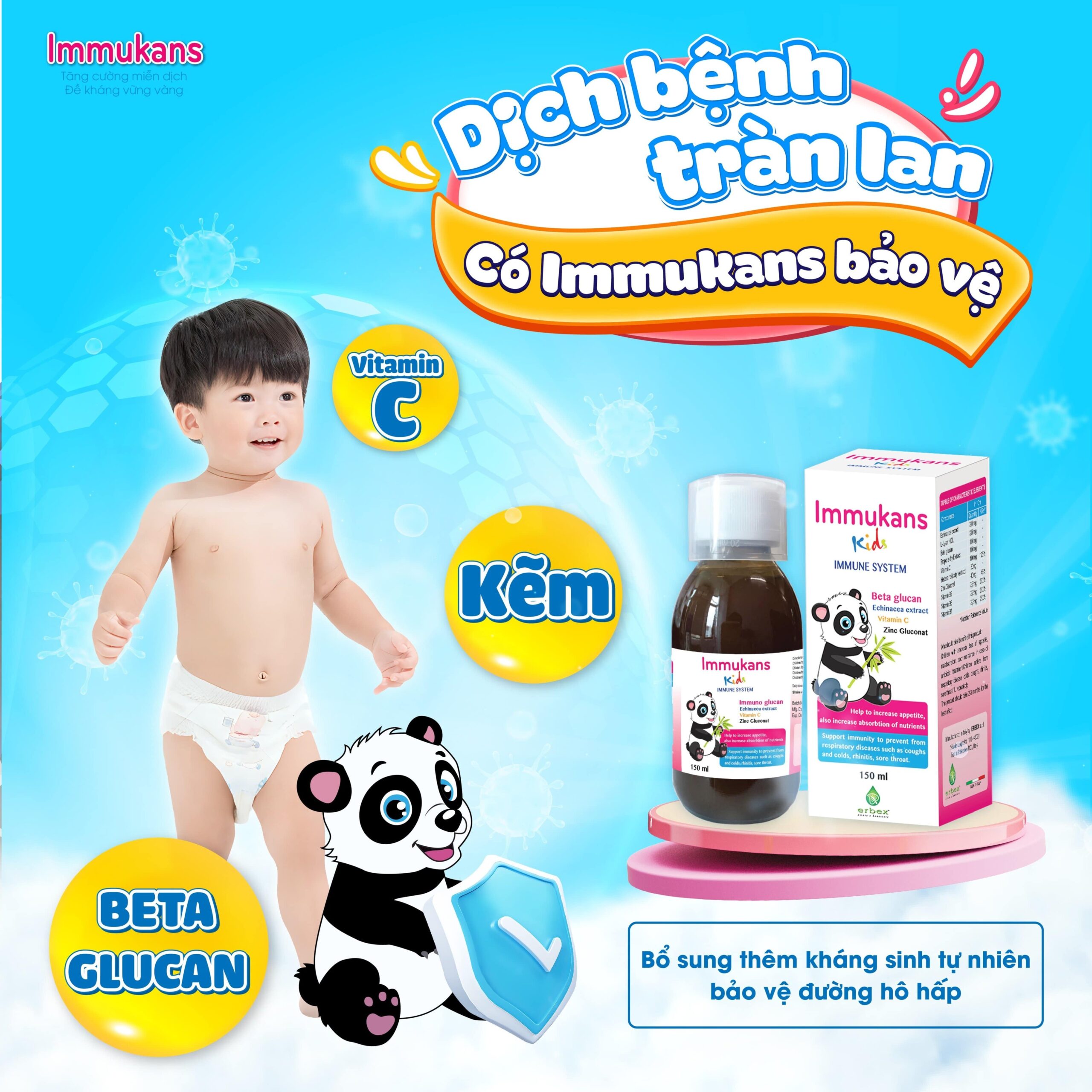 Bổ sung Immukans cho bé khi dịch bệnh