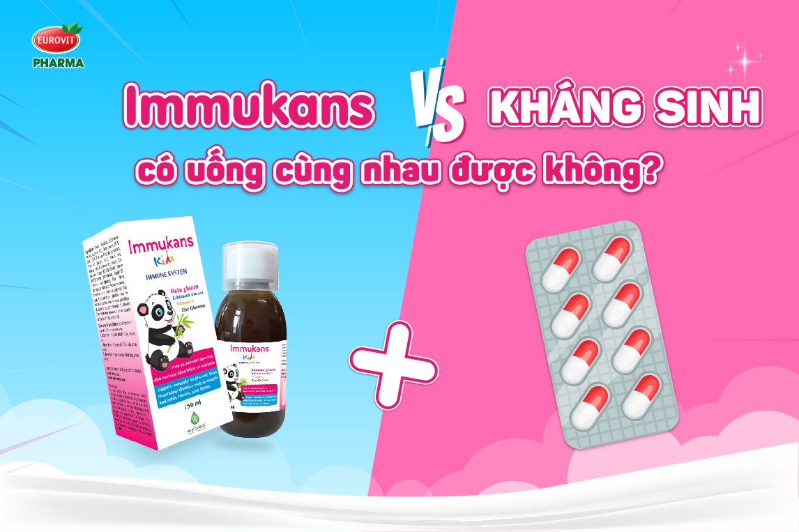 Immukans uống cùng kháng sinh được không