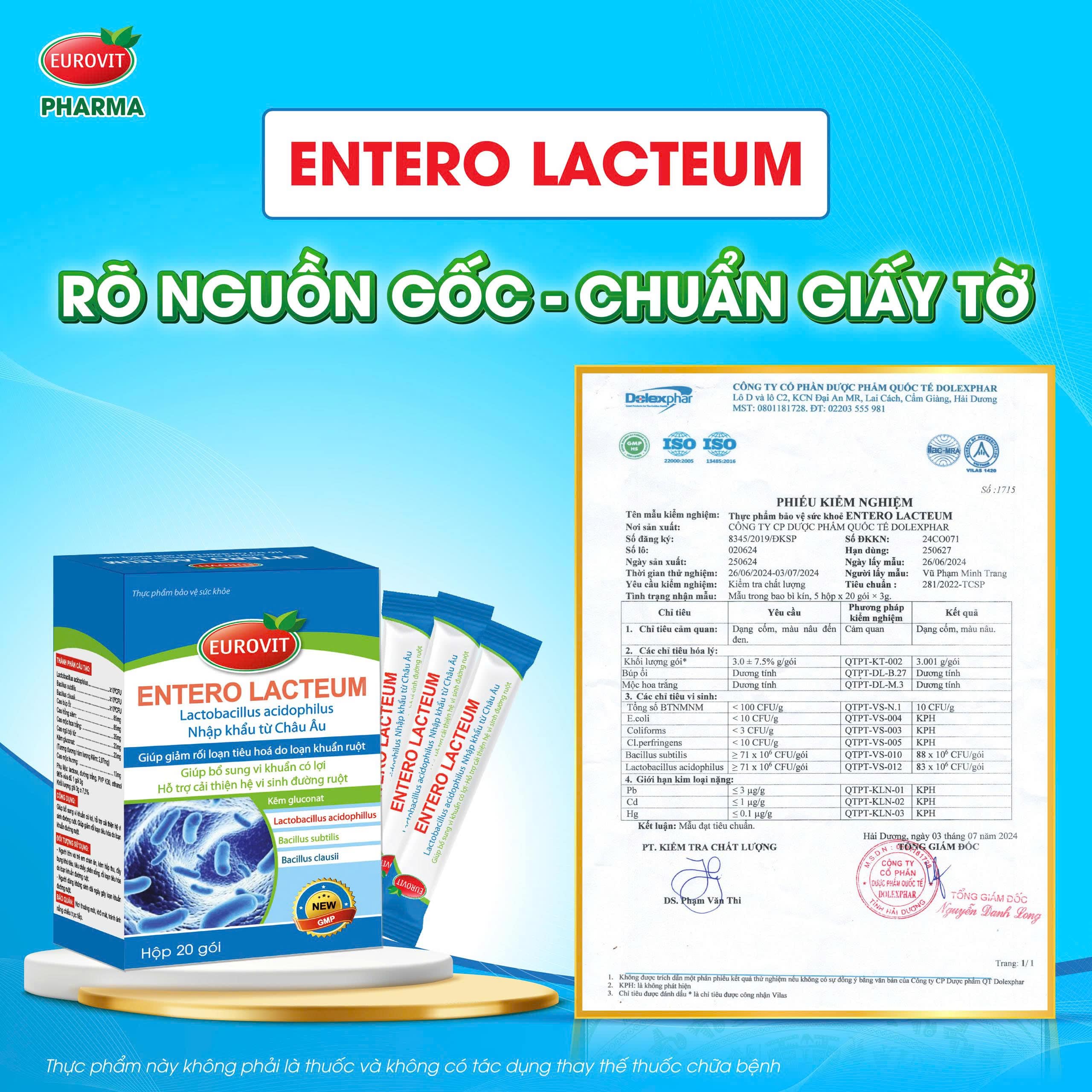 entero lacteum giấy tờ