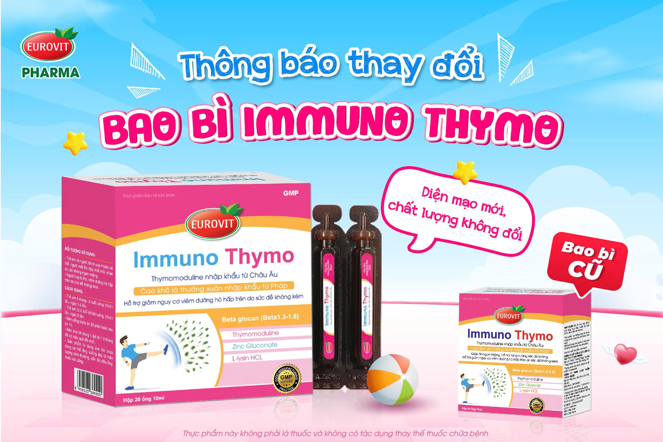 thay đổi bao bì Immuno Thymo