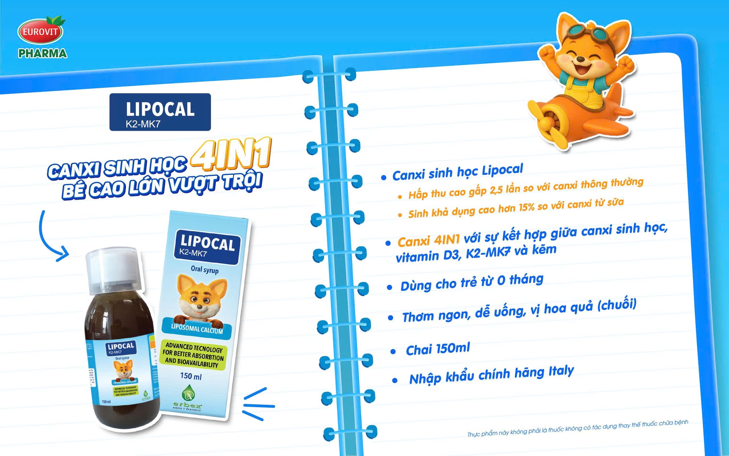 canxi sinh học Lipocal có tốt không