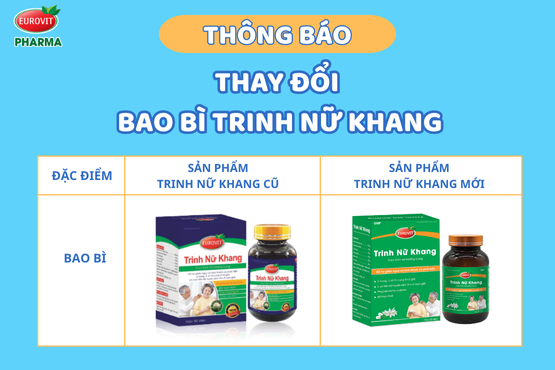 Thông báo thay đổi bao bì sản phẩm Trinh Nữ Khang