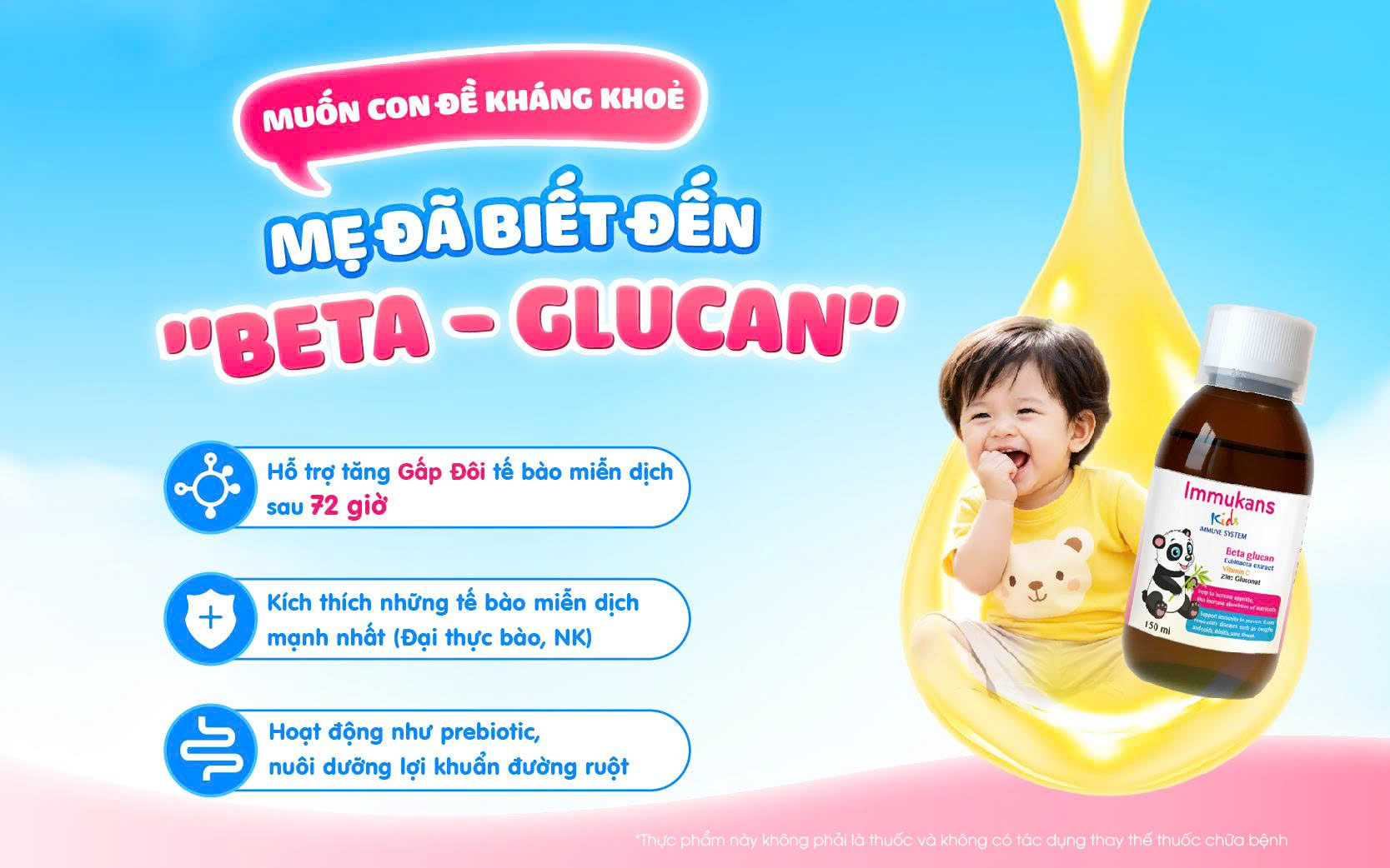 tăng đề kháng cho trẻ mùa lạnh bằng Beta Glucan