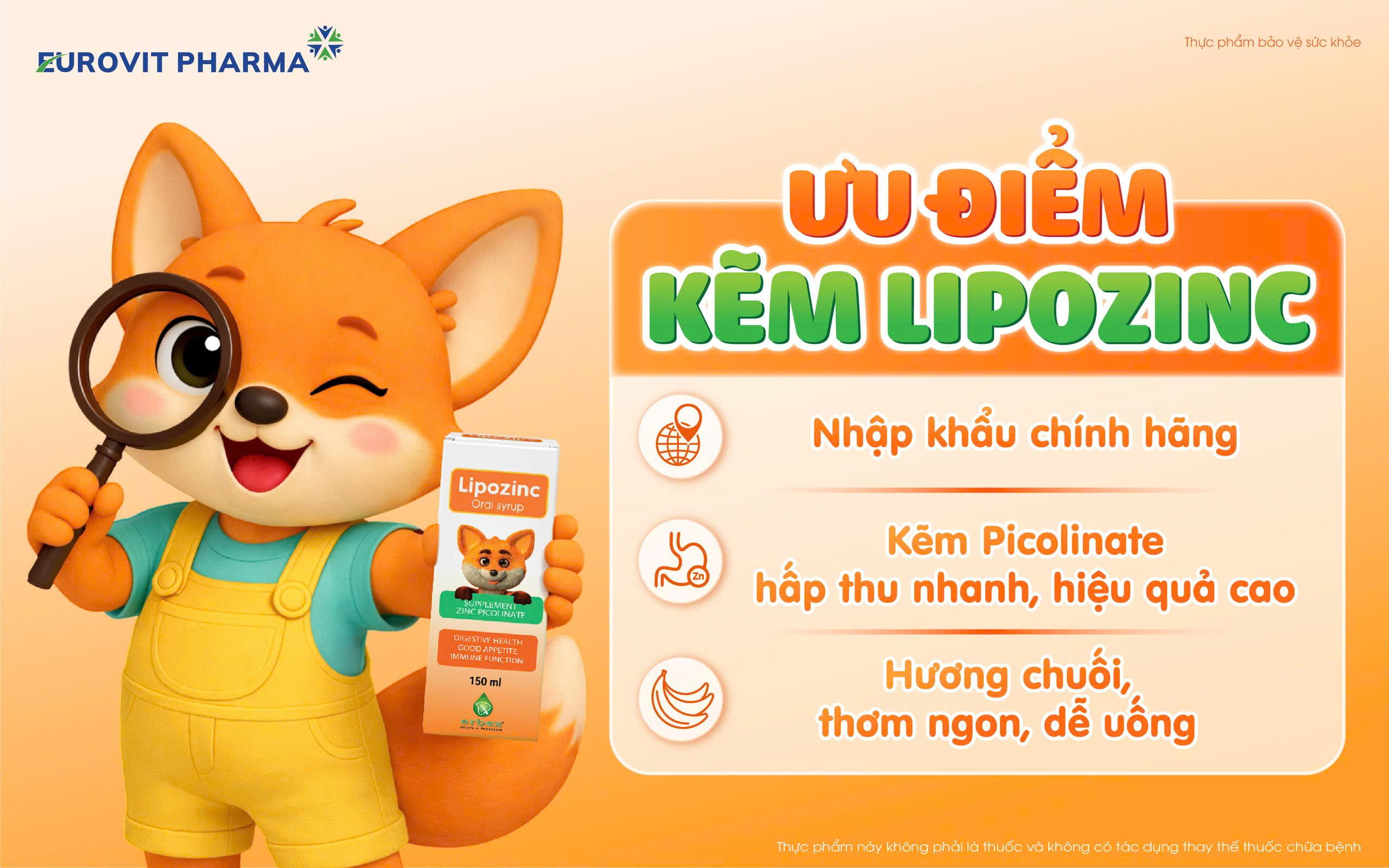 ưu điểm kẽm lipozinc